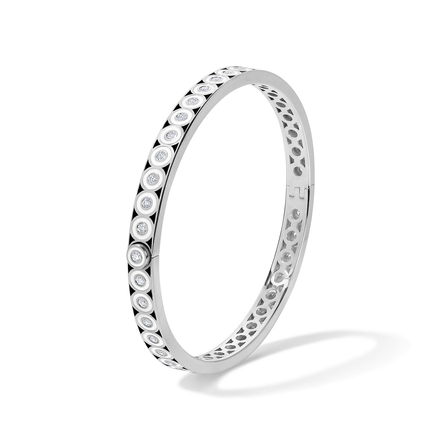 Saturn White Circle Bracelet - White Gold