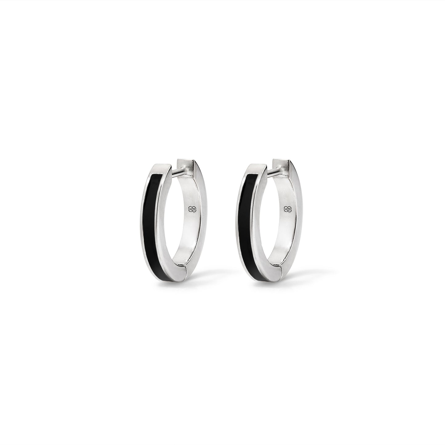 Subway Huggie Earrings - White Gold