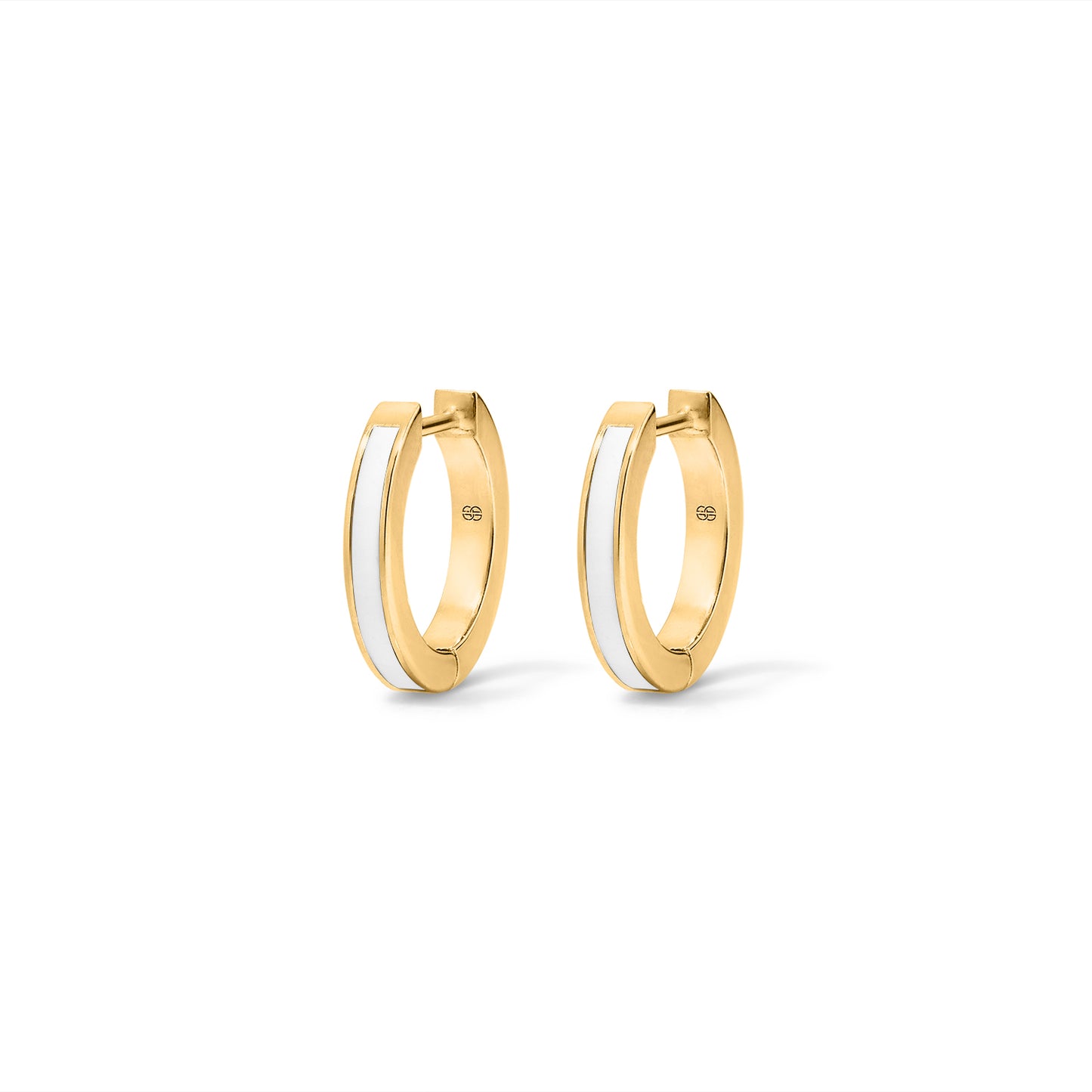 Subway Huggie Earrings - Yellow Gold