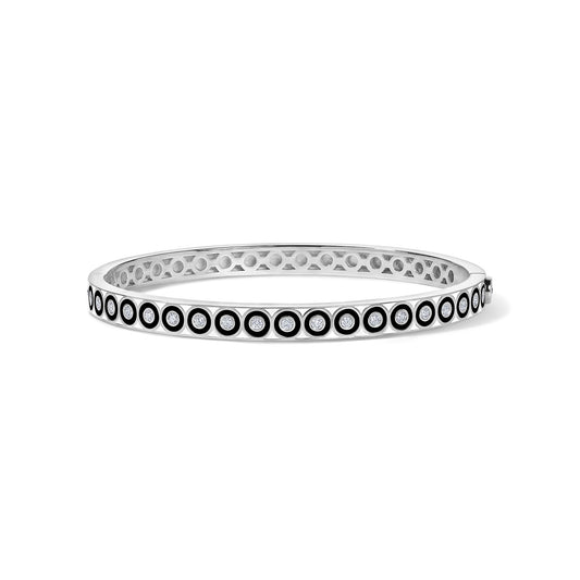 Saturn Black Circle Bracelet - White Gold