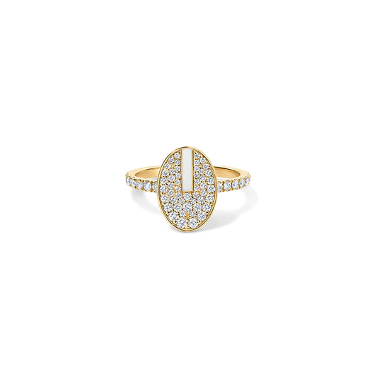 Line Pavé Ring - Yellow Gold
