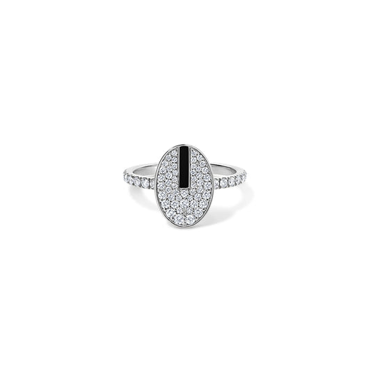 Line Pavé Ring - White Gold
