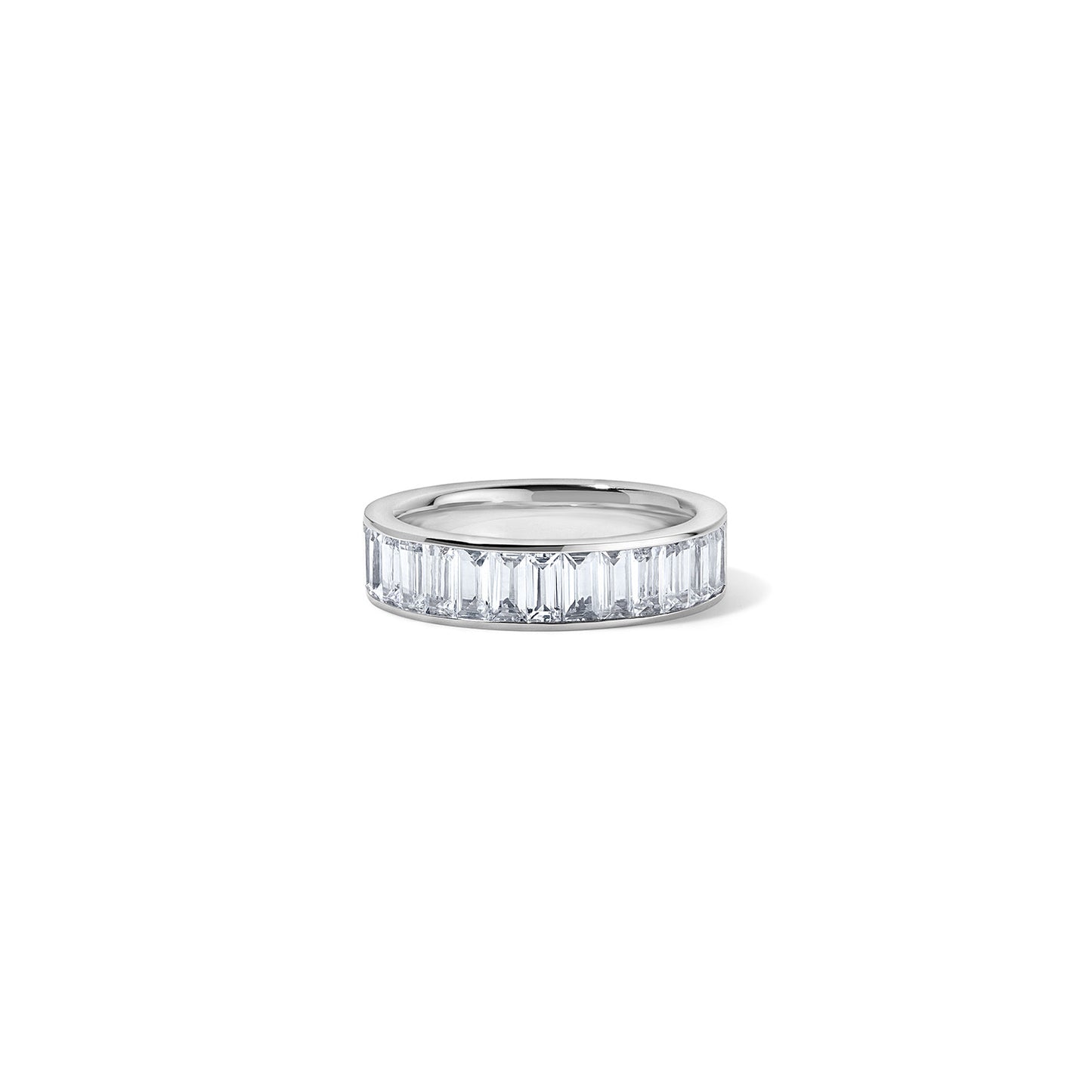 Subway Baguette Ring - White Gold