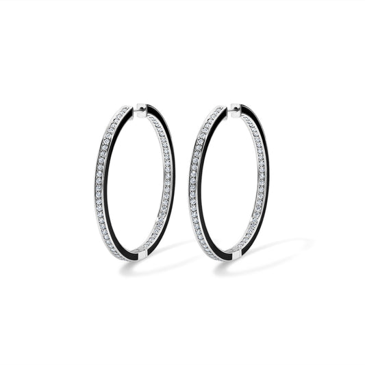 Subway Inside-Out Earrings - White Gold