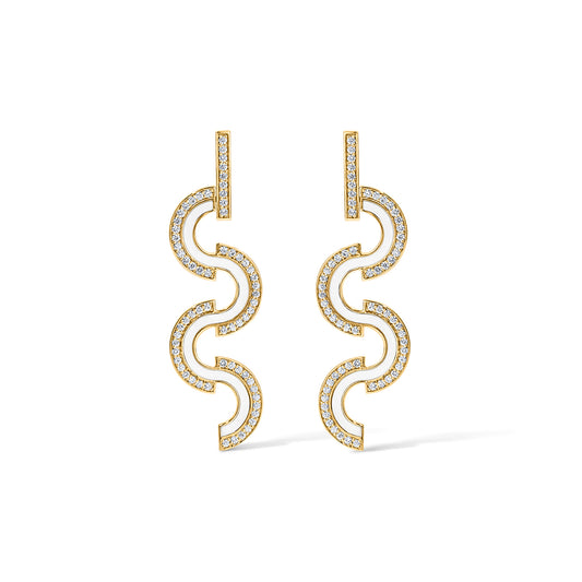 Wave Earrings - Yellow Gold