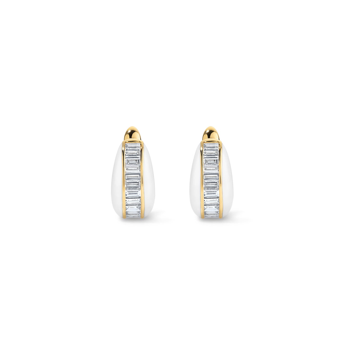 Subway Baguette Earrings - Yellow Gold