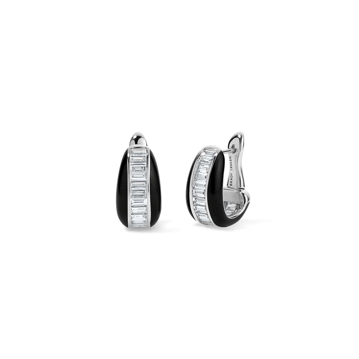Subway Baguette Earrings - White Gold
