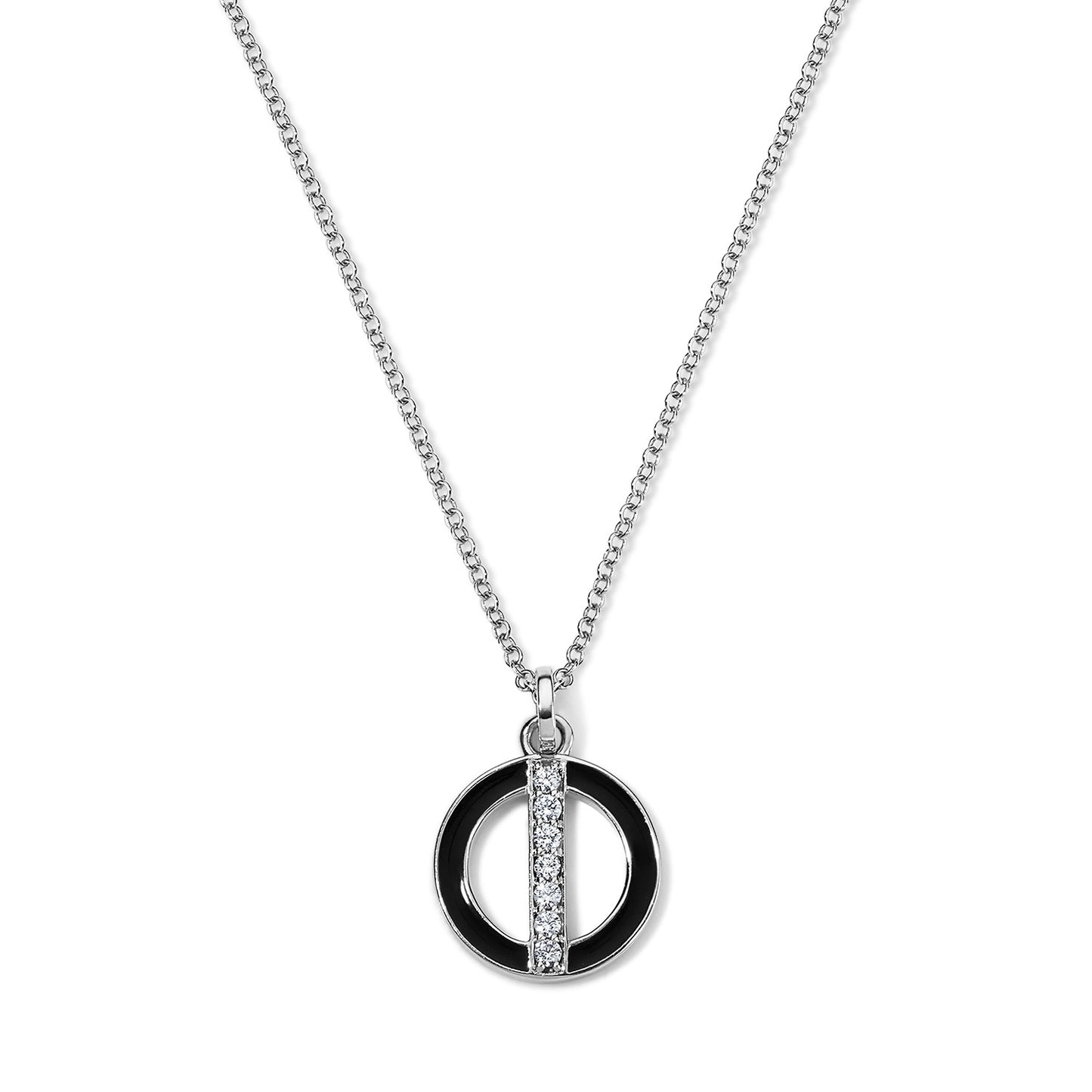 Line Pendant - White Gold