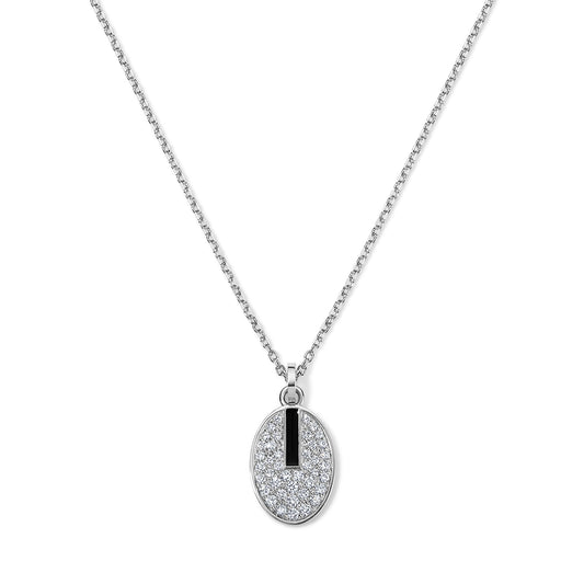 Line Pavé Pendant - White Gold