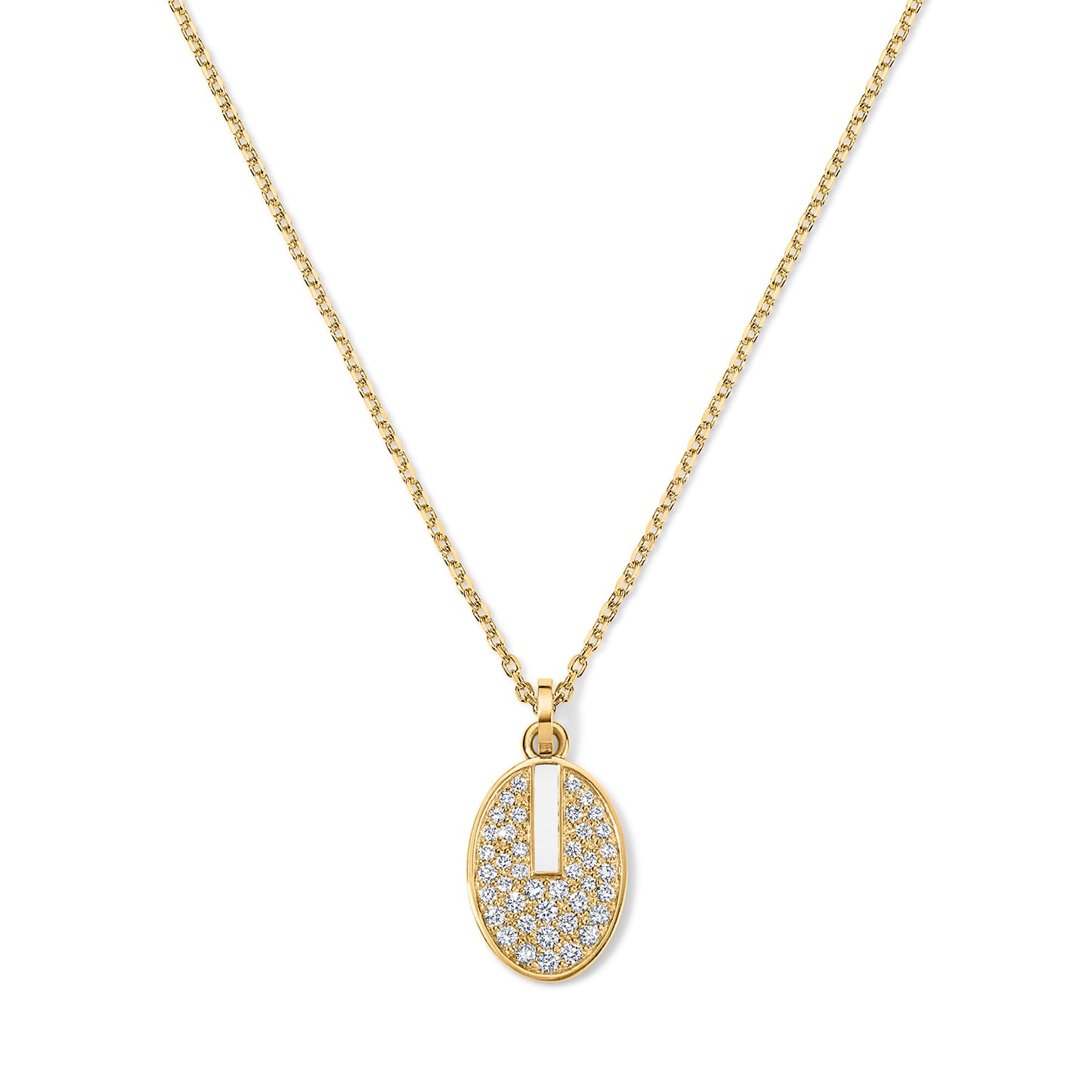 Line Pavé Pendant - Yellow Gold