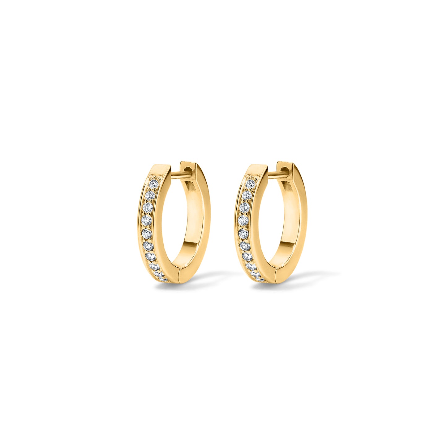 Subway Huggie Earrings - Yellow Gold