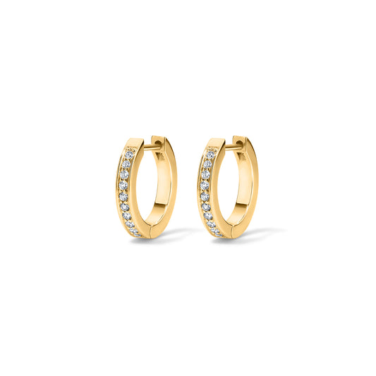 Subway Huggie Earrings - Yellow Gold