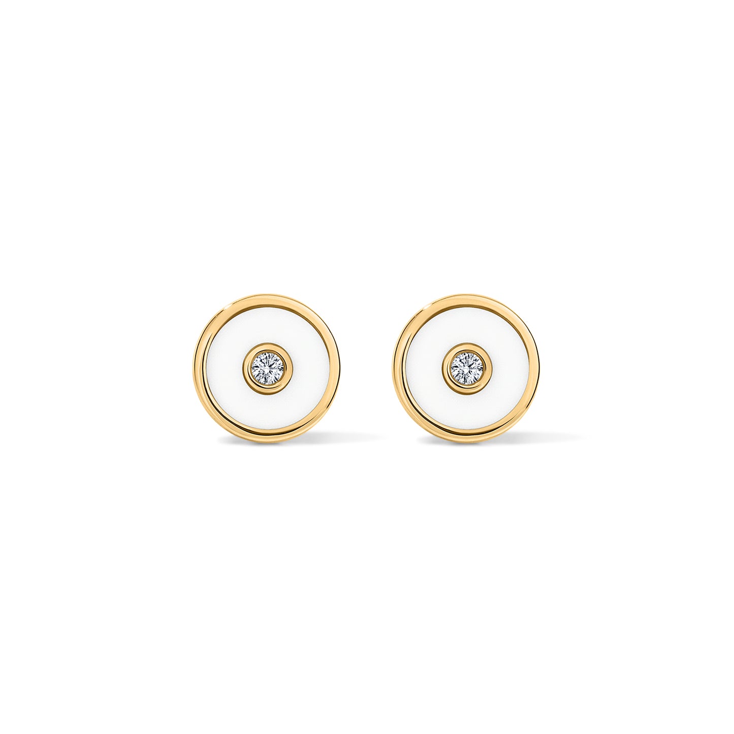 Saturn Stud Earrings -Yellow Gold