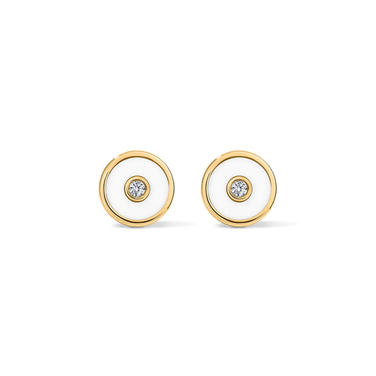 Saturn Stud Earrings -Yellow Gold