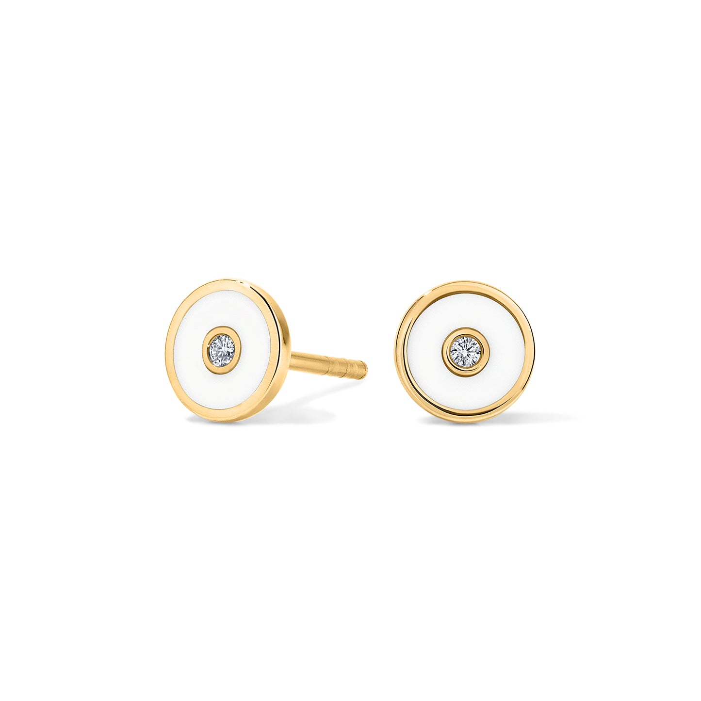 Saturn Stud Earrings -Yellow Gold
