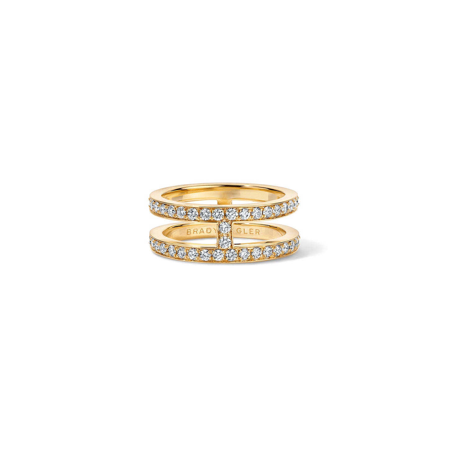 Subway Double Band Ring - Yellow Gold