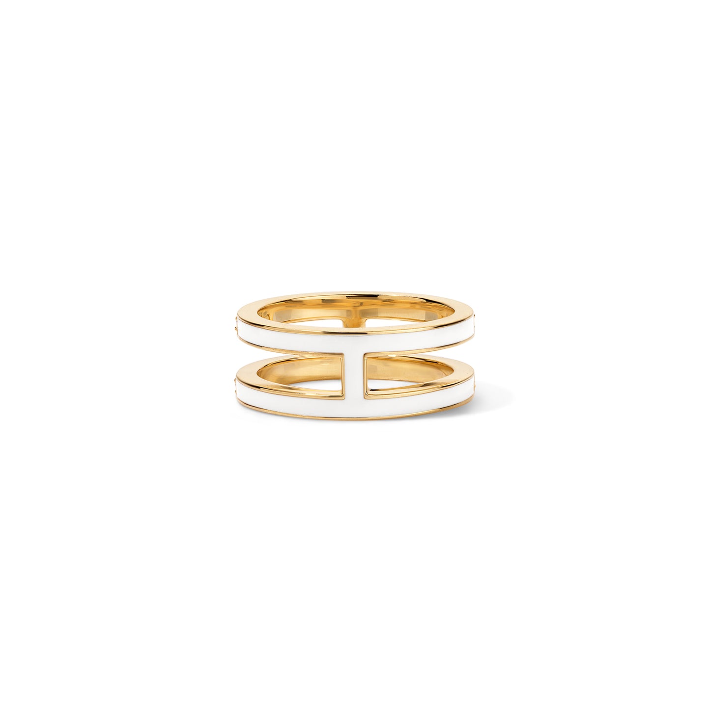 Subway Double Band Ring - Yellow Gold