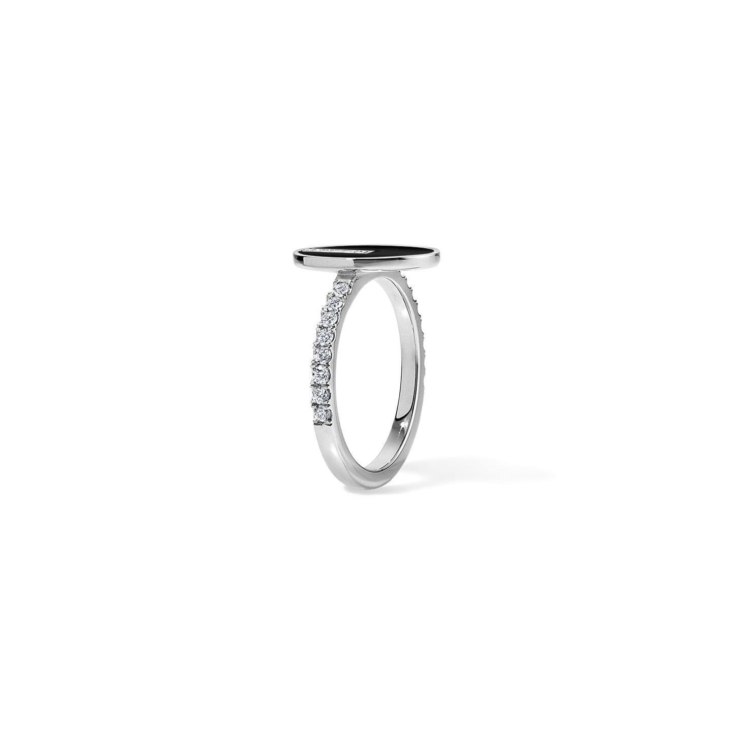 Line Diamond Bar Ring - White Gold 
